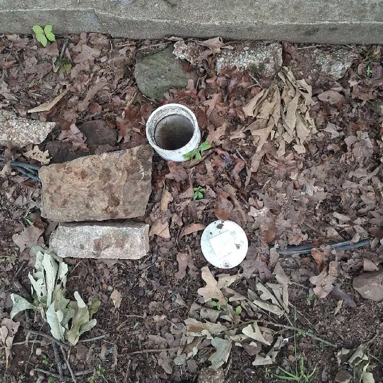 Open sewer cleanout used for main drain cleaning near Tahlequah